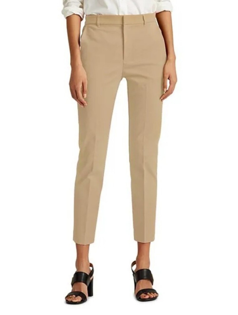 Ralph Lauren Khaki Cropped Tailored Ankle Pants